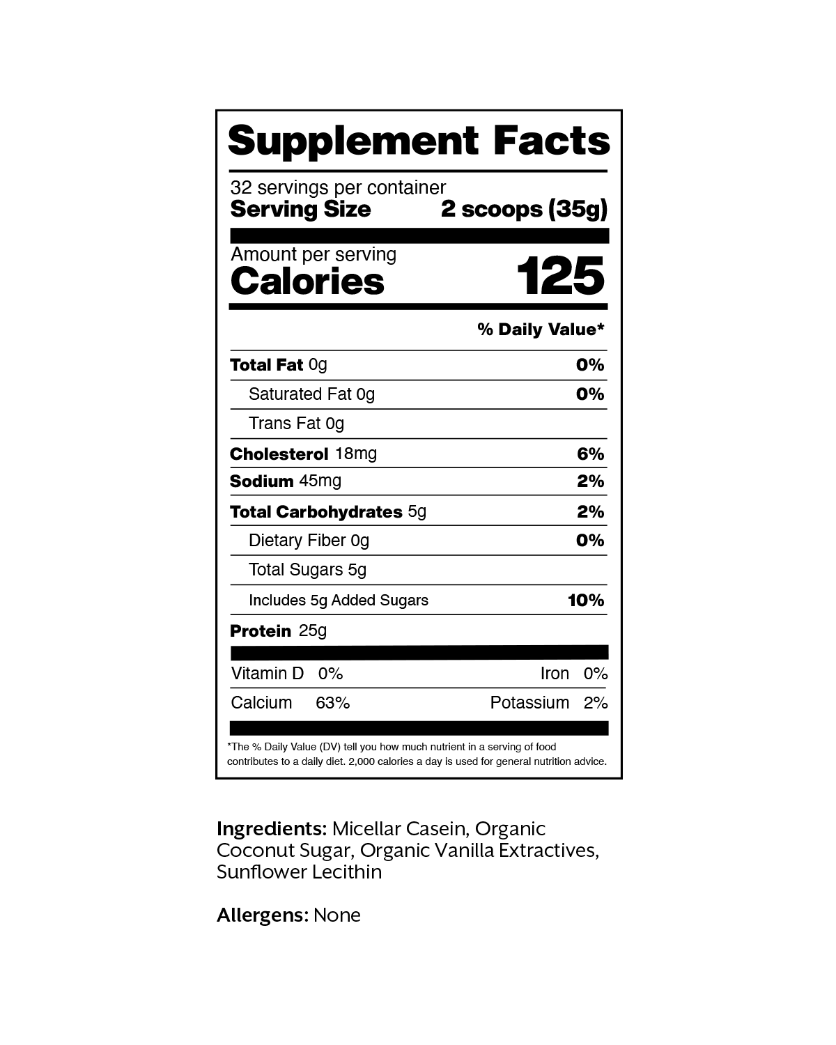 Vanilla Casein Protein Powder