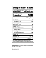 Unflavored Whey Isolate Protein Powder
