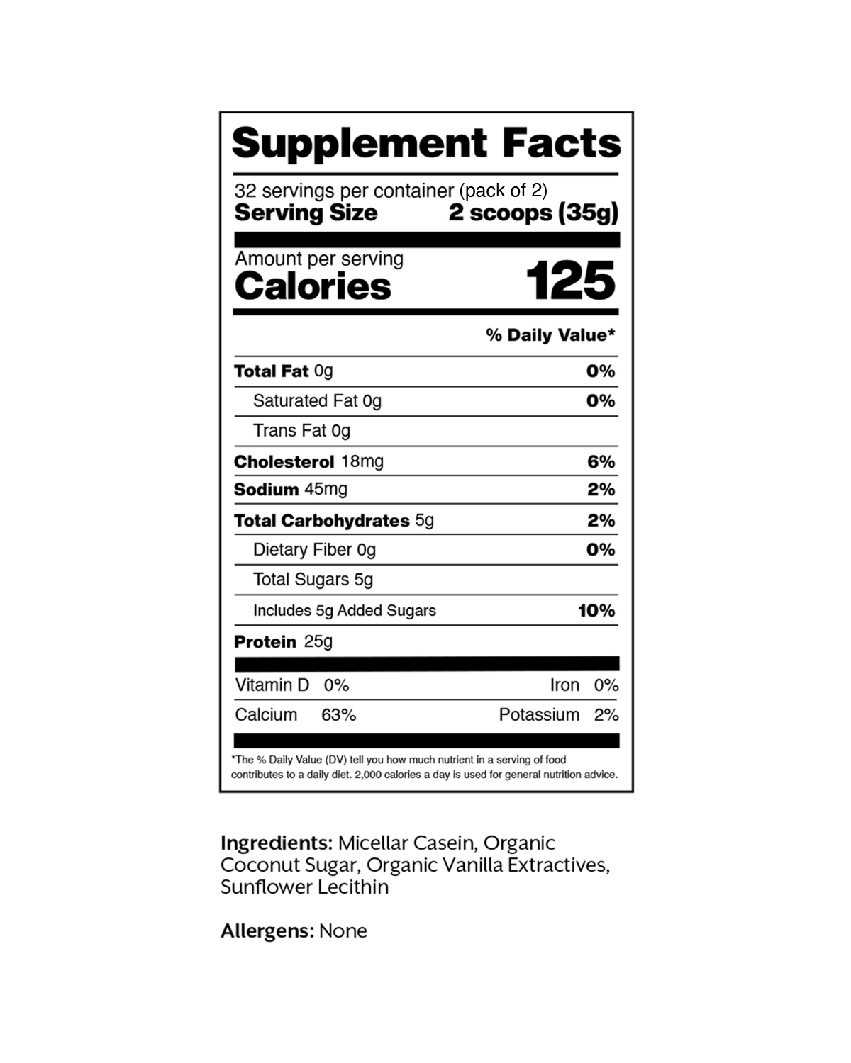 Vanilla Casein Protein Powder