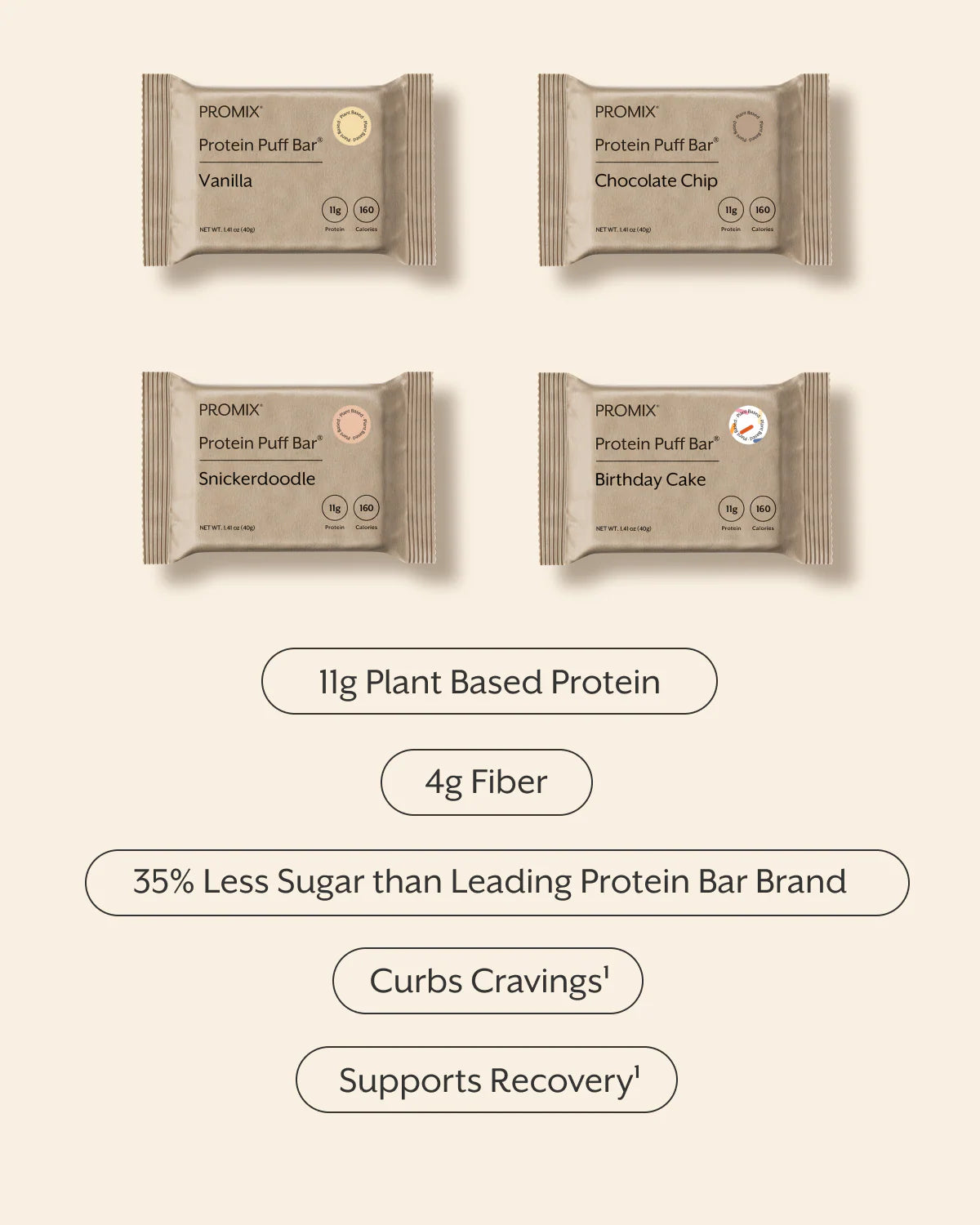 Plant Based Protein Puff Bars Variety Pack