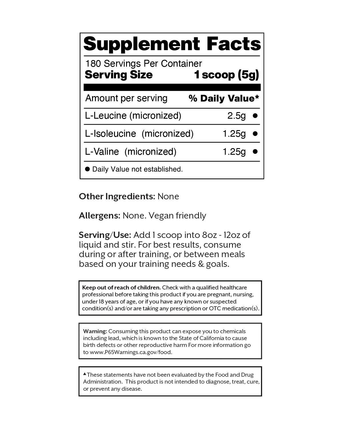 Unflavored BCAA Powder