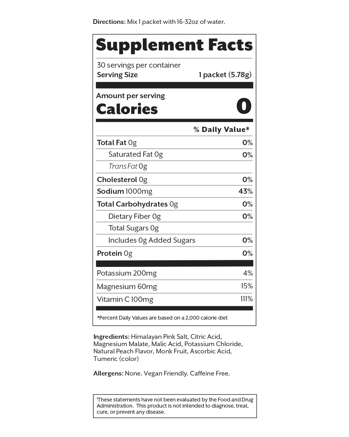 White Peach Electrolyte Drink Mix
