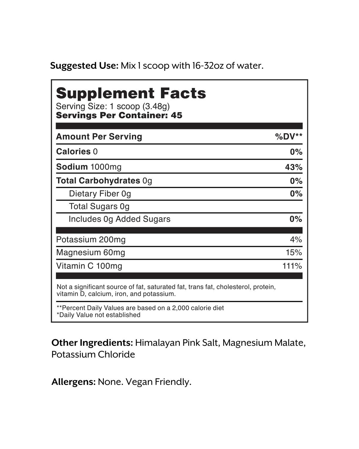 Unflavored Electrolyte Drink Mix